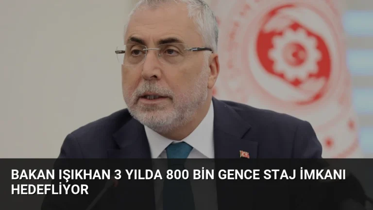 Bakan Işıkhan 3 Yılda 800 Bin Gence Staj İmkanı Hedefliyor