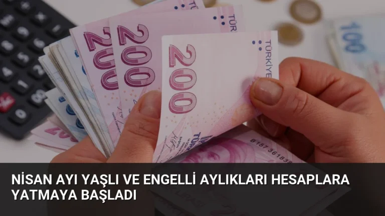 Nisan Ayı Yaşlı ve Engelli Aylıkları Hesaplara Yatmaya Başladı