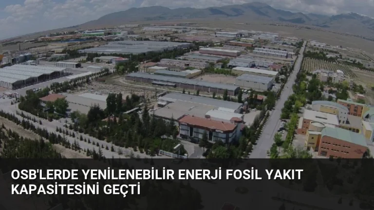 OSB’lerde Yenilenebilir Enerji Fosil Yakıt Kapasitesini Geçti