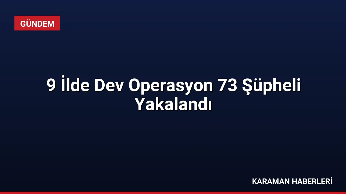 9 İlde Dev Operasyon 73 Şüpheli Yakalandı