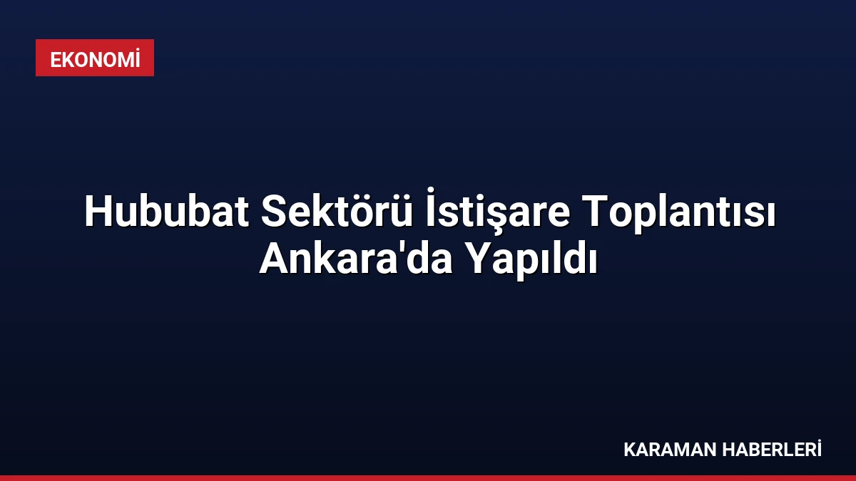 Hububat Sektörü İstişare Toplantısı Ankara’da Yapıldı
