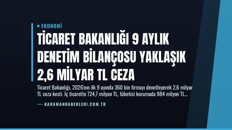 Ticaret Bakanlığı 9 Aylık Denetim Bilançosu Yaklaşık 2,6 Milyar TL Ceza