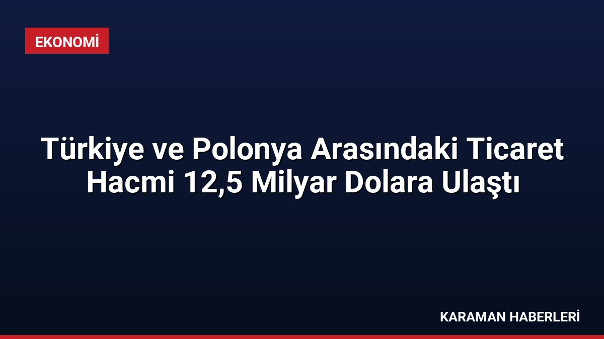 Türkiye ve Polonya Arasındaki Ticaret Hacmi 12,5 Milyar Dolara Ulaştı